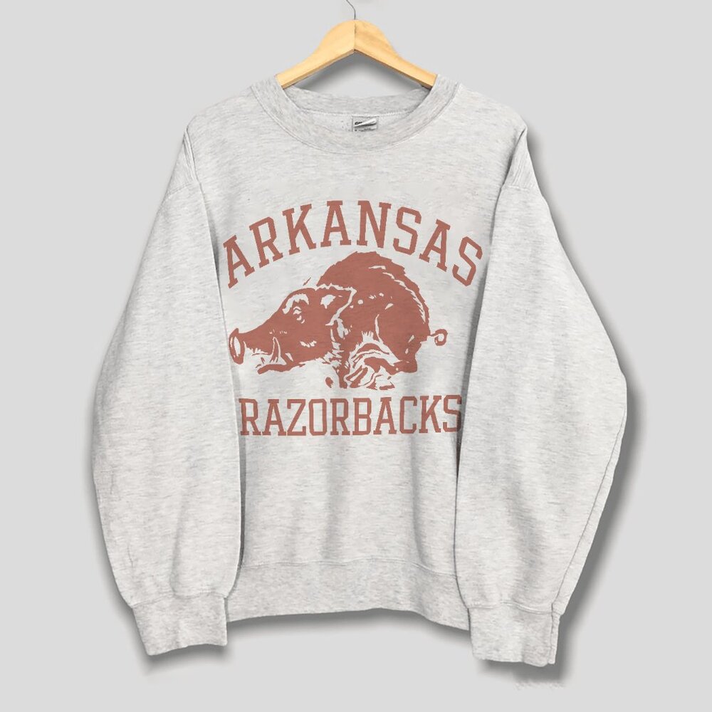Vintage University of Arkansas Razorbacks Sweatshirt, Football NCAA Shirt Tee